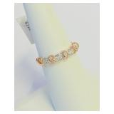 .925 Silver Two Tone Micro Pave Ring Sz 7   L