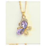 18" Chain With Crystal Butterfly