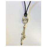 16 - 18" Cord and Silver Fashion Necklace