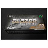 1 Box of 50 9mm Ammunition New