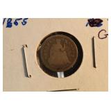 1855 Seated Liberty Half Dime
