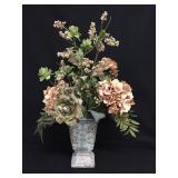 Vase and silk flowers centerpiece