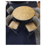 Folding card table and 4 folding chairs