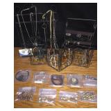 Huge lot of jewelry with three stands