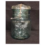 Bail Lid Blue Ideal Mason Quart jar