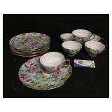Fine China 6 lunch plates and cups sets