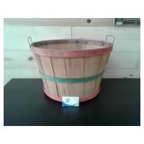 Vintage Wood Slat Apple Fruit Bushel Basket