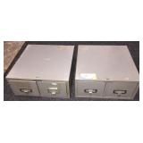 Two, 2 card drawer file boxes Steel Master