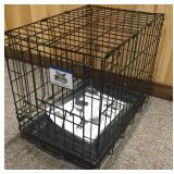 Pet kennel collapsible with pull out tray
