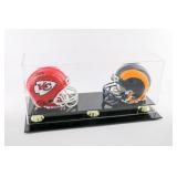 Chiefs and Rams Signed Mini Helmets