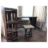 Vintage table/desk, vintage folding stool, panama Vintage table/desk, vintage folding stool, panama