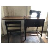 Montgomery Ward sewing machine and chair Montgomery Ward sewing machine and chair