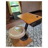 School desk and paper cutter School desk and paper cutter