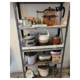Contents of shelves and metal shelving unit Contents of shelves and metal shelving unit