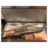 Ammo box with assorted fittings, tray of tools Ammo box with assorted fittings, tray of tools