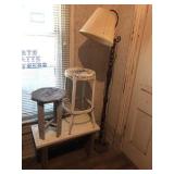 Wooden stool, metal stool, floor lamp, Small Wooden stool, metal stool, floor lamp, Small