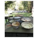 Assorted enamelware Assorted enamelware