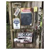 Dr. pepper sign, Ford sign, thermometer, Dr. pepper sign, Ford sign, thermometer,