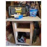 Jars of assorted fasteners, Dewalt radio, shop Jars of assorted fasteners, Dewalt radio, shop