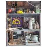 Contents of metal shelf and shelving unit, metal Contents of metal shelf and shelving unit, metal