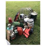 Large lot of camping equipment with folding Large lot of camping equipment with folding