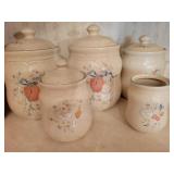 Goose and Fruit canister set, recipe box, paper Goose and Fruit canister set, recipe box, paper