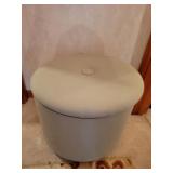 Round light sage green ottoman Round light sage green ottoman