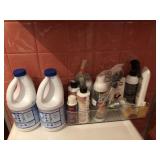 Cleaning Supplies, Wicker Hamper, Trash Can, Cleaning Supplies, Wicker Hamper, Trash Can,