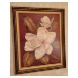 Large magnolia print, framed, no glass Large magnolia print, framed, no glass