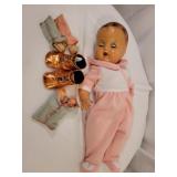 Doll, small baby dolls, bronze baby shoes, Doll, small baby dolls, bronze baby shoes,