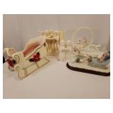 More Christmas decor, sleighs, snow globes, More Christmas decor, sleighs, snow globes,