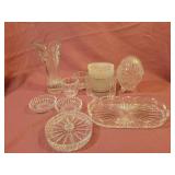 Clear glass coasters and containers Clear glass coasters and containers