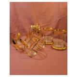 Glass with gold colored accents Glass with gold colored accents