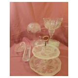 Assorted glass and crystal, small bowls, 2 tiered