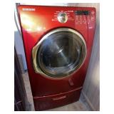 Samsung Red Steam Elec Dryer w/Pedestal 7.3 cu ft