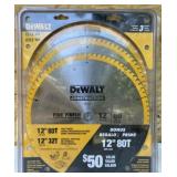 DEWALT 12in Saw Blades Set One 32T Blade, Two 80T