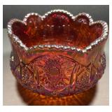 Federal Iridescent Red Carnival Glass 6' Bowl Federal Iridescent Red Carnival Glass 6' Bowl