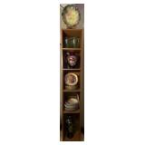 Ceramic & Glass Collectibles Lot, Shelf Included Ceramic & Glass Collectibles Lot, Shelf Included