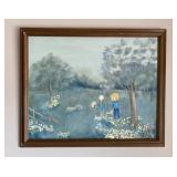 Original Acrylic on Artist Board, Spring Meadows, Original Acrylic on Artist Board, Spring Meadows,