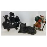 Cast Iron Door Stops - Cat, Santa, Ship Cast Iron Door Stops - Cat, Santa, Ship