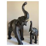 Large Leather Wrapped Elephants Large Leather Wrapped Elephants