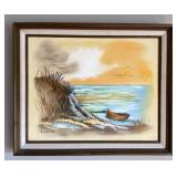 A.E. Hawkins Original Seascape Acrylic on Canvas, A.E. Hawkins Original Seascape Acrylic on Canvas,