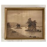 Vintage Japanese Silk Screen Painting 11x14 Vintage Japanese Silk Screen Painting 11x14
