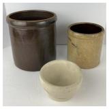 Stoneware Pots Lot Stoneware Pots Lot