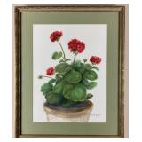 Margaret A. Stubbs Geraniums Original Watercolor Margaret A. Stubbs Geraniums Original Watercolor