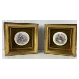 Vintage French Miniature Framed Cameo Medallions Vintage French Miniature Framed Cameo Medallions