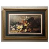 Basket of Flowers Large Framed Art Print 17x30 Basket of Flowers Large Framed Art Print 17x30