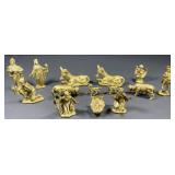 Vintage Gold Painted Lead Nativity Toy Figures Vintage Gold Painted Lead Nativity Toy Figures