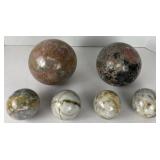 Polished Granite 5-3/4' & 3-1/4' Sphere/Stones Polished Granite 5-3/4' & 3-1/4' Sphere/Stones