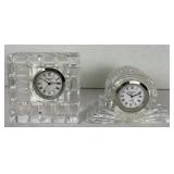 Pair of Waterford Crystal Small Desk Clocks Pair of Waterford Crystal Small Desk Clocks